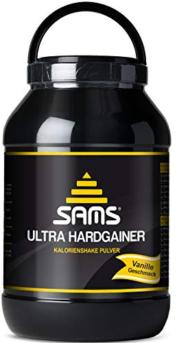 5000 Kalorien pro Tag – Mass Weight Gainer mit Whey Protein Isolat Pulver – Aufbaunahrung für maximale schnelle Gewichtszunahme – Muskelaufbau & Masseaufbau SAMS Ultra Hardgainer (Vanille)