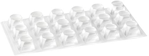 haggiy Elastikpuffer quadratisch - 20,5x20,5mm, H13,2mm, transp. (18 STK.) | selbstklebende Anschlagpuffer, Geräuschdämpfer, für Möbel und Türen Puffer Gummipuffer