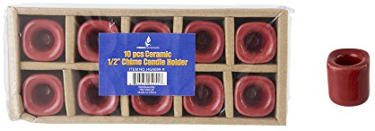 Mega Candles 10 pcs Red Ceramic Chime Ritual Spell Candle Holders, Great for Casting Chimes, Rituals, Spells, Vigil, Witchcraft, Wiccan Supplies & More