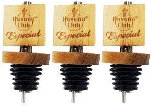 Havana Club Especial Ausgießer Portionierer holz in retro Optik Set Barzubehör Gastro - 3x Ausgießer