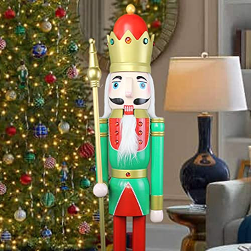 CDL 120 cm géant 4 Pieds Vert Neuf Décoration de Noël en Bois Casse-Noisette Roi K27