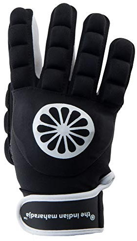 The Indian Maharadja Indoor Full Finger Foam with Shell Field Hockey Glove - Pair (Black, X-Small)