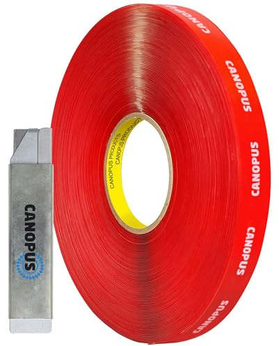 CANOPUS Doppelseitiges Klebeband Extra Stark Transparent Wasserdicht 4910 (12,7mm x 4,5m), Schwerlast Klebeband, Montageklebeband für LED-Streifen, Wohnkultur, Wohnkultur