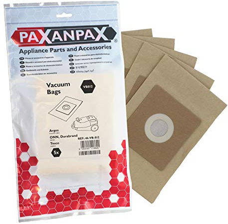 Paxanpax VB812 Compatible Paper Bags Argos Proaction CJ053; Onn Duraband DBV001; Tesco VCBD15 Series (Pack of 5)