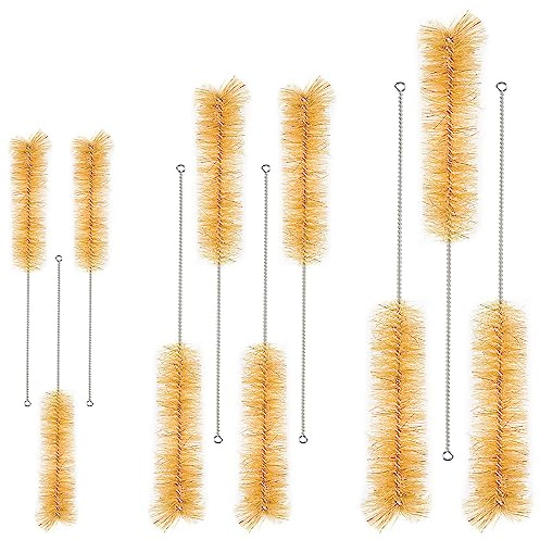 stonylab Lot de 10 Écouvillons pour Tubes à Essai, Brosses de Nettoyage à Poils avec Extrémité Radiale Rembourrée pour Laboratoire, Tailles Assorties