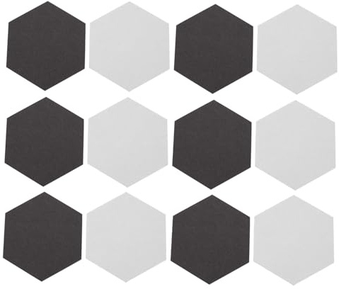 VALICLUD 12 unids hexágono de fieltro, tablero de pasadores, tablones de anuncios de anuncios de fotos y mensajes, para casa, oficina, aula, decoración de pared, color