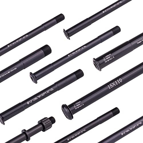 LvTu MTB 12mm 15mm Perno Passante Albero della Bici da Strada di Montagna Spiedini Mozzo Anteriore Posteriore ASSE Ruota Albero Mozzo 15x100 12x142 12x100 12x148 15x110 (Size : 165L*M12(P1.5)*16L)