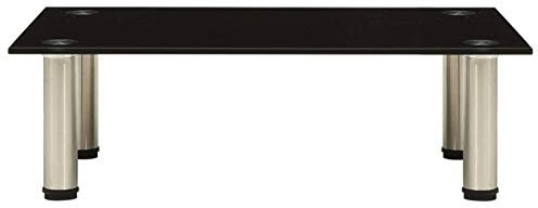 Gecheer Mobile Porta TV Nero 60x35x17 cm, Mobile Porta TV in Vetro Temperato, Porta TV Trasparente Supporto TV Tavolino da Salotto Vetro, Tavolo da Soggiorno Moderno