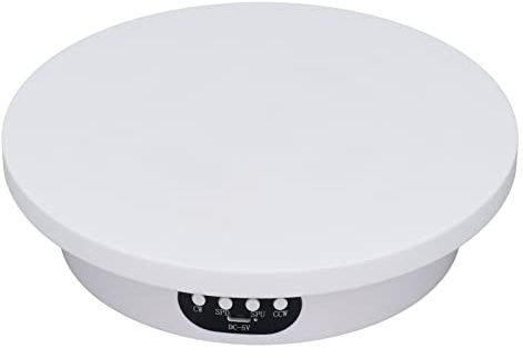 Rotating Display Stand, 7.9 Inch/ 20cm Diameter 360 Degree Electric Motorized Rotating Turntable with Adjustable Speed, Turntable Stand for Photography Products Shows Jewelry Watch 3D Models Cake