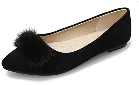 MACHSWON Ballet Flats for Women Comfortable Women's Flats Ballerina Pumps Casual Dress Pointed Toe Black Flats Shoes Women(Black, Size 6)
