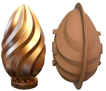 Set di 2 stampi per uova di Pasqua in silicone, stampo per cioccolato 3D Paques Stampo per torta antiaderente fai-da-te per cioccolato, biscotti, torte, uova di Pasqua