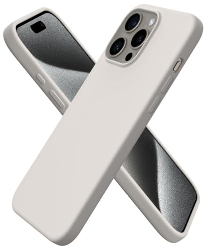 ORNARTO für iPhone 15 Pro Max Hülle aus Silikon 6,7 Zoll - Titan Natur | Premium Flüssigsilikon, dünne Handyhülle, weich und griffig, tolle Haptik, stoß- und kratzfest, große Farbauswahl