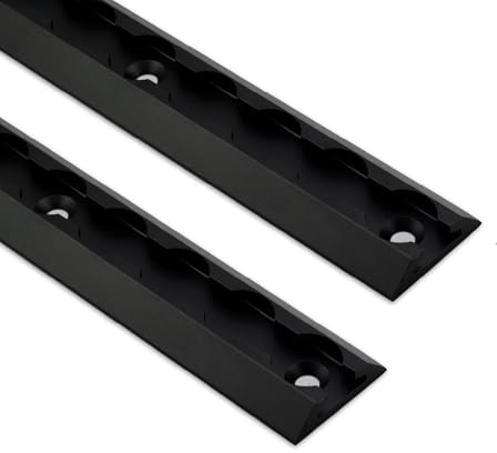 VanEssential 12 Venture Track T-6 Aluminium L-Track Black Anodized (Floor Angled Profile) - 2 Pack