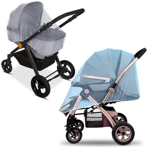 Universal Insektenschutz für Kinderwagen, 2 Stück Moskitonetz Kinderwagen,Kinderwagen Insektenschutz, Reißfest Fliegennetz für Kinderwagen,Idealer Schutz vor Wespen & Stechmücken