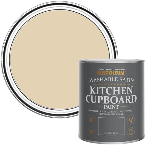 Rust-Oleum abwaschbare Küchenschrankfarbe in beige mit Seidenglanz Finish - Sandgelb 750ML