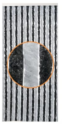 DEFACTO Flauschvorhang Türvorhang (100x200 cm) Chenille Fliegenschutz Insektenschutz Camping 100% Made In Italy - Leicht Zu Reinigen, Effektiver Sicht- Und Hitzeblocker - (Schwarz/Grau Doppel)
