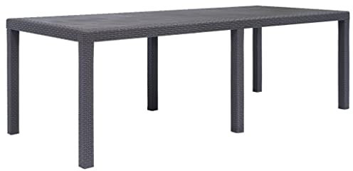 DYRJDJWIDHW bierzeltgarnitur,stehtisch,stehtisch klappbar,Gartentisch Braun 220 x 90 x 72 cm Kunststoff Rattan-OptikIdeal für Gärten, Terrassen, Weihnachtsfeiern