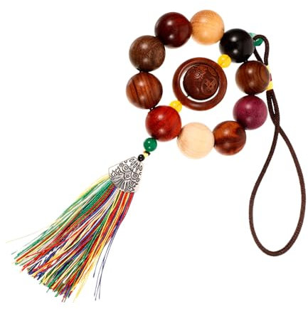 Beatifufu Auto Rosary Kreatives Sandelholz Rückspiegel Ornament Stilvolle Innenraum-ausstattung Für Auto-enthusiasten Einzigartige Hänge-dekoration Für Eleganten Look