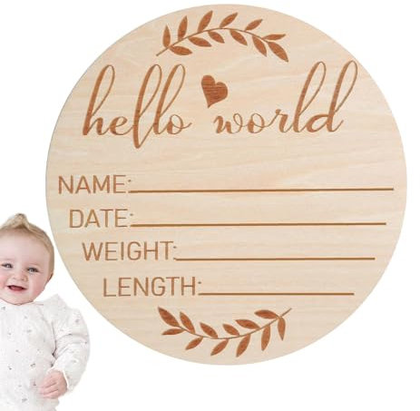 Baby-Ankündigungsschild aus,Baby-Ankündigungsschild - Rundes Baby-Geburtsschild aus | Einzigartiges Babynamen-Ankündigungsschild für „Welcome Baby Come“.