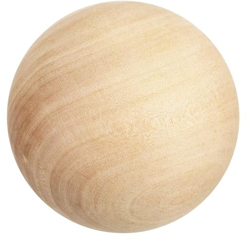Large 10CM Wooden Sphere - Unfinished Craft Balls for DIY Decor and Christmas Birthday Crafts - for Wood Crafting Supplies Set of Wooden Balls Without Holes