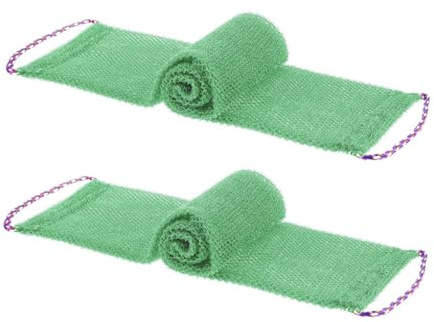 0XBIT Rückenschrubber für die Dusche, 2 Stück Weicher Rückenwaschgurt, Back Scrubber mit Griff, Vielfältige Anwendungsmöglichkeiten, für die Rückenreinigung Unter der Dusche