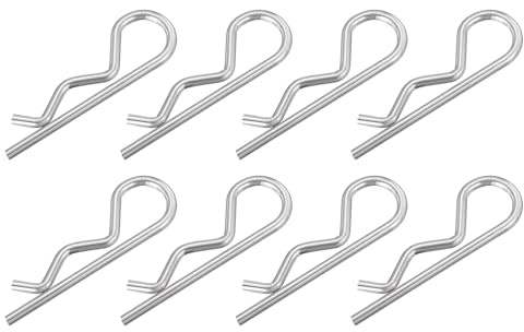QUARKZMAN 8 Stück Federsplint 4 mm x 78 mm Splinte Federschnellverschluss, Anhängebolzen Sicherungsstift R Clip Haarnadel 304 Edelstahl Silberton