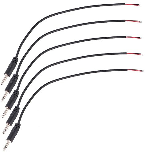MERRYHAPY 3.5mm Male Plug Audio Cable 10 Pieces Mono Jack Connector for Microphone and Speaker Cable Repair, Black, 3.5mm Plug to Bare Wire Suitable for Mp4 and Gaming Devices