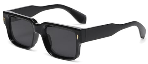 qinqilanqi-S Retro Rechteckig Sonnenbrille für Damen Herren UV400