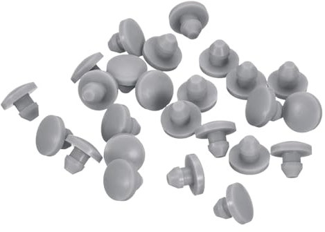 sourcing map 38Pcs Silicone Plugs, Rubber Round Snap in Locking Hole Plugs for 3.5mm Hole, Hole Stoppers Waterproof Hole Plug for Metal Tube, Furniture End Caps Inserts, Grey