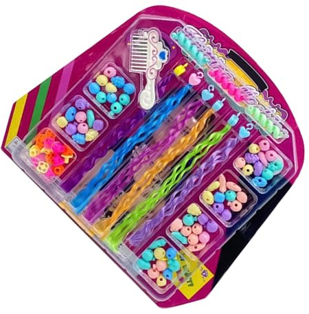 Haarperlen für Mädchen, Haarperlen für Zöpfe, multifunktionales Haarperlen-Set für Kinder, wiederverwendbares Haarperlen-Set für Mädchen, dec