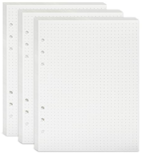 A5 Papier Gepunktet,A5 6 Ringordner Planer Einsätz 135 Blätter Nachfüllpapier Nachfüllbare Refill Paper Nachfülleinlagen für Notizbuch Skizze Tagbuch Malerei Bullet Journal