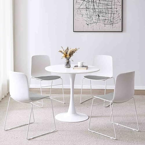Modernes graues Besprechungstisch-Set für 4 Personen, ideal für Wohnzimmer, Restaurant, Café oder Büro, Verhandlungen und Esszimmer, stilvolle Rezeption Schreibtisch und Stuhlkombination für Freizeit