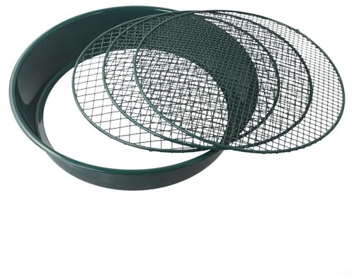 Jotekonoby Gartensieb-Set mit 3 austauschbaren Maschengrößen (12 mm, 9 mm, 6 mm), Metall-Bodensieb-Rätselrahmen für Oberboden, Akadama-Erde, Feinsand, Wurmguss