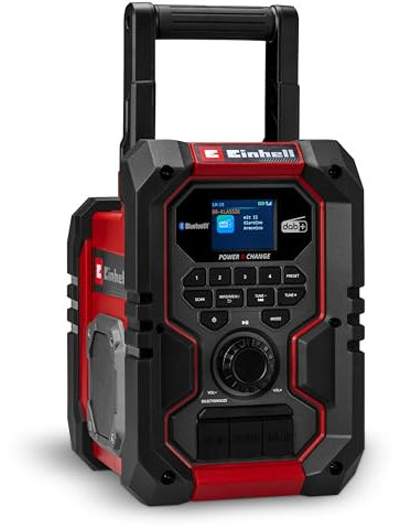 Einhell Akku-Baustellenradio TE-CR 18 Li DAB+/FM/BT - Solo Power X-Change (18 V, DAB+, FM, Bluetooth, AUX, USB, automatische Sendersuche, TFT-Farbdisplay, IP65, ohne Akku)