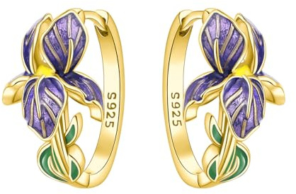 CYMYSS Boucles d'Oreilles Femme Plaqué Or 18K, Boucles Élégantes et Minimalistes en Argent 925, Bijoux Dorés pour Usage Quotidien