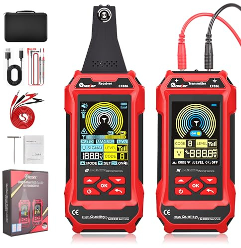 Localizzatore di cavi ET836 per interruzioni: sistema professionale di localizzazione di cavi interrati e a parete - Rilevatore di interruzioni,Multifunctional Line Finder Multimeter