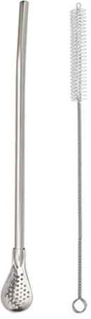 Spon De Paja - Cuchara De Paja Desmontable | Cuchara Sin Filtrar, Tamiz De Paja, Agitador | Tamis, Agitador, Cuchara Filtrada | Cuchara De Bebida De Bombilla Multifuncional De Acero Inoxidab