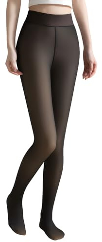 GAZIL Pantaloni da donna in pile, pantaloni termici con ottica trasparente, pantaloni invernali caldi e trasparenti, leggings finti trasparenti per le temperature calde(144-177LB)