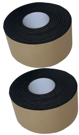 UKCOCO 2rollos Cinta De Sellado De Esponja Eva Negra Tira De Insonorización y Cinta Prueba De Golpes Para Sellar Ventanas y Juntas