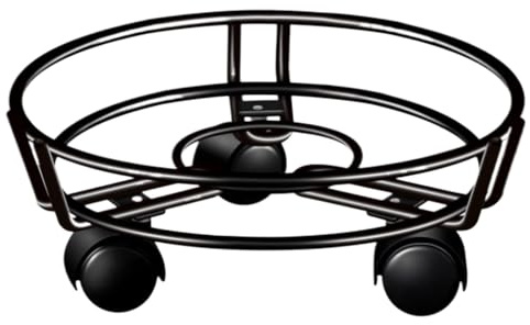 MEVZHH Carrelli, Portafiori Ruote Del Carrello Della Pianta Ruote Bloccabilir Fiori Vaso Rotolante Carrello Stand Giardino, Ponte, Cucina/Nero/28 cm