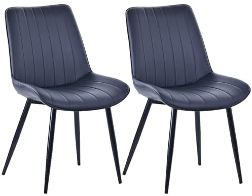 HOMAVO Esszimmerstühle 2er Set｜Moderne ergonomische Stühle für Esszimmer, Wohnzimmer oder Büro｜Bequemer Sitz 53x43 cm｜Skandinavisches Design