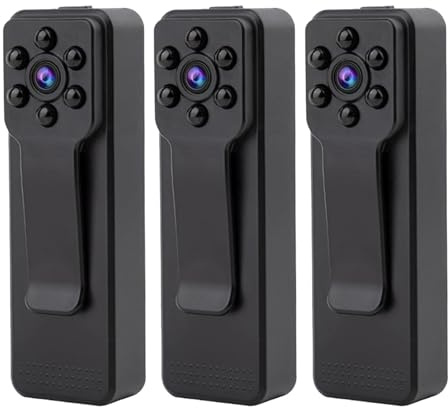 LLOOPK Mini telecamera HD Micro Cam Fotocamera con corpo magnetico Rilevazione di movimento super grandangolare Istantanea Registrazione in loop Penna di sicurezza(3 piece K11)
