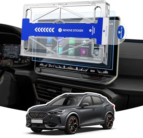 LANGBEAN 12,9 Skärmskydd Cupra Formentor Seat Leon Cupra Leon 2024-2026 | Skärmskyddsfolie med Justeringssats, 9H Härdat Glas, Reptålig, Antifingeravtryck, Navigations Skyddsfolie Tillbehör