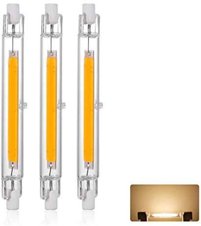 Lampadine LED R7S 118mm 30W, 230V Dimmerabile LED COB Lamp, Bianco Caldo 3000K 3000 Lumen, Equivalente Lampada Alogena J118 300W, Fascio 360°, Riflettore di Ricambio Proiettore Lineare Luce, 3pcs