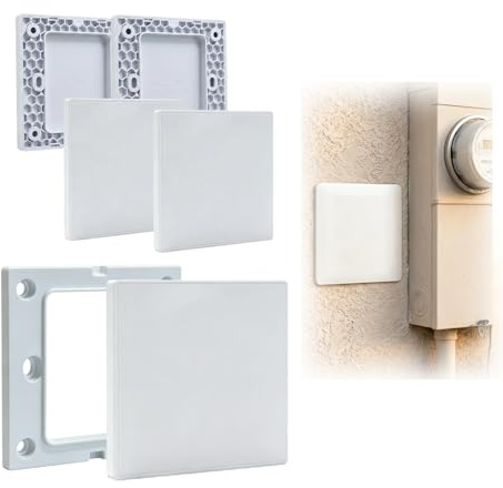 Tapa Ciega Enchufe Pared, Tapa Registro Electrico de 8,6 x 8,6 cm, Cubierta Ciega Empotrada de Plástico Sin Tornillos, Compatible con Enchufes o Interruptores No Utilizados (Blanco, 4 Unidades)