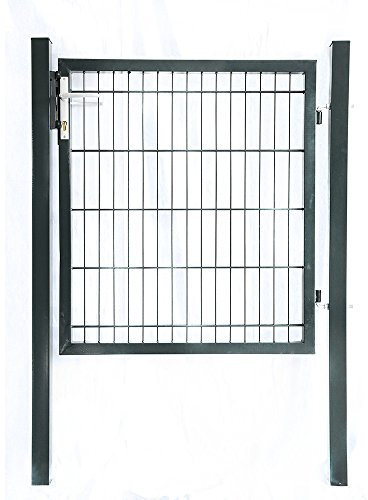 Home Deluxe - Gartentor PORTARIUS - Farbe: Anthrazit, Höhe 140 cm - inkl. Griff, Schloss und Schlüssel I Gartenpforte Einfahrtstor Hoftür