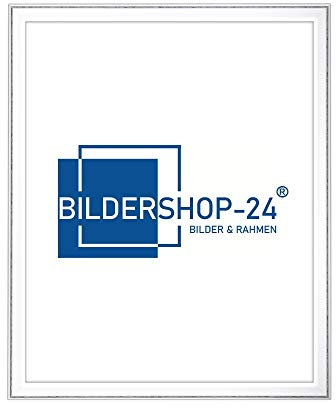 Bildershop-24 Bilderrahmen Barockrahmen Kalypso 75 X 98 cm (PUZZLEFORMAT) Weiß Grau Antik Farbe und Größe wählbar