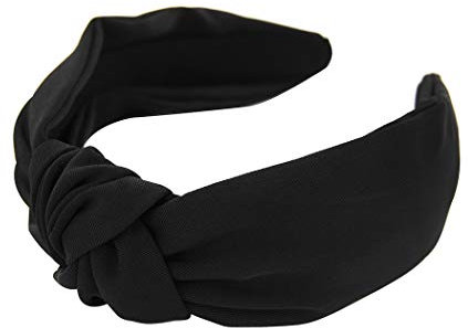 axy Stoff Haarreif mit Knoten-Vintage-Wunderschön Damen Stirnband Haarschmuck Haarreifen HR35 (Schwarz)