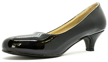 Gizelle Kitten Heel - Scarpe décolleté, Black Patent,