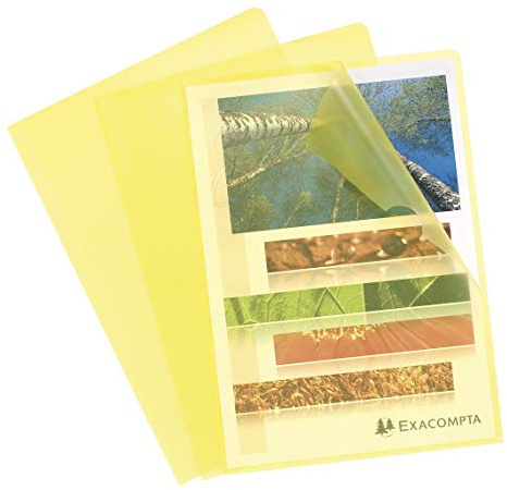 Exacompta 58529E - Carpeta de carpetas para archivar documentos (A4, polipropileno granulado, 12/100e, 100 unidades), color amarillo